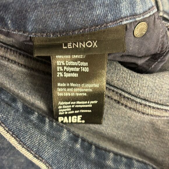 Paige Men's 28x31 Lennox Skinny Fit Jeans Dark Wash Stretch Straight Leg Denim - Picture 3 of 6